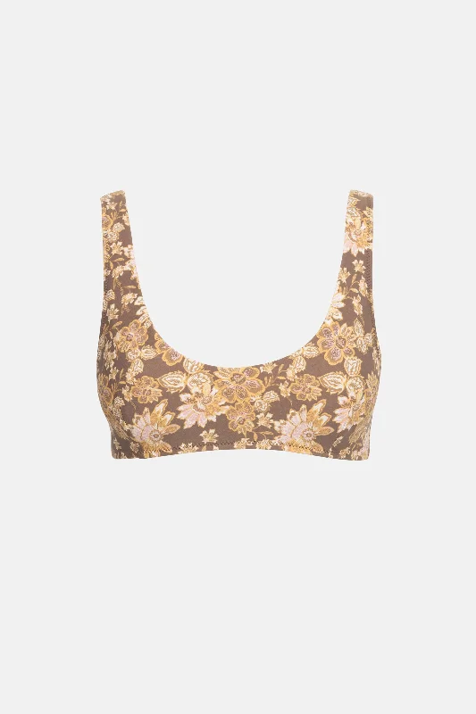 Women's Sheer - Paneled Swim Tops in Blue for a Flirty and Alluring Poolside LookArcadia Paisley Crop Top Chocolate Women's Sheer - Paneled Swim Tops in Blue for a Flirty and Alluring Poolside LookArcadia Paisley Crop Top Chocolate