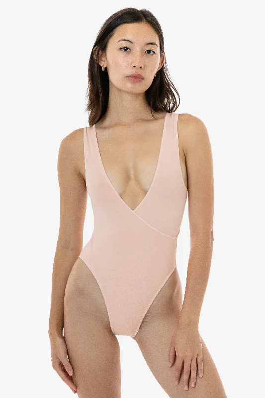 Crop Bodysuits to Pair with High - Waisted BottomsB362GD - Sleeveless Wrap Front Bodysuit Crop Bodysuits to Pair with High - Waisted BottomsB362GD - Sleeveless Wrap Front Bodysuit
