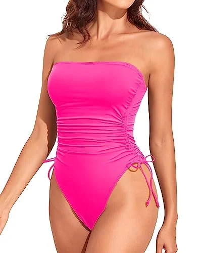 Plus Size Women's Striped One - Pieces in Navy and White for a Nautical - Inspired EnsembleBandeau Bathing Suits Cheeky Swimwear Plus Size Women's Striped One - Pieces in Navy and White for a Nautical - Inspired EnsembleBandeau Bathing Suits Cheeky Swimwear