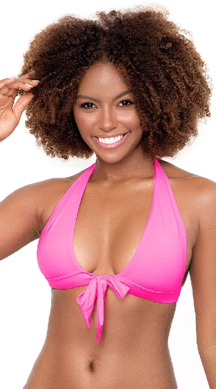 Women's Cut - Out Swim Tops in White with Geometric Shapes for an Edgy Beach StyleBasic Tie Front Bikini Top Women's Cut - Out Swim Tops in White with Geometric Shapes for an Edgy Beach StyleBasic Tie Front Bikini Top