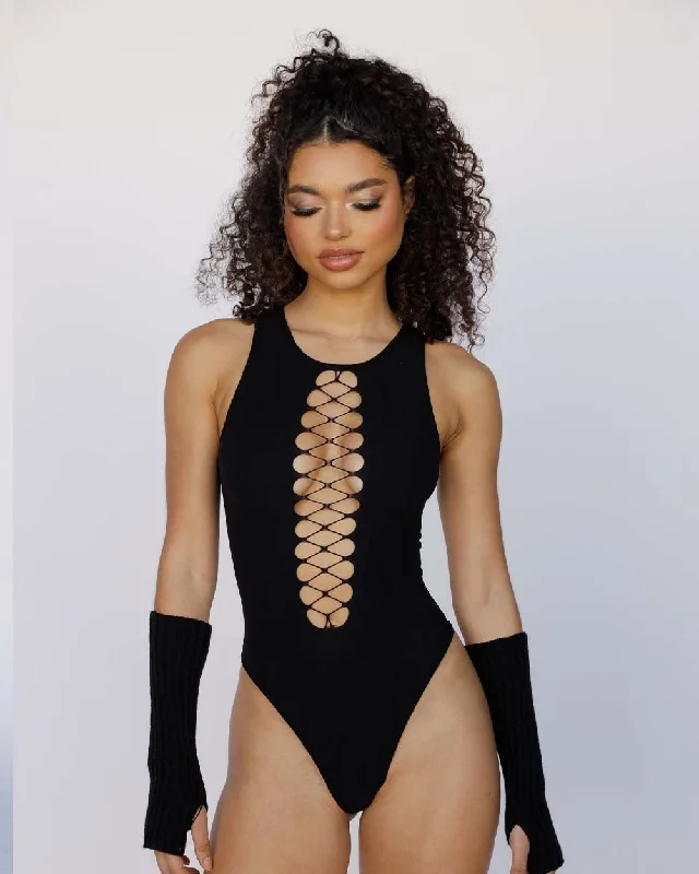Convertible Straps Bodysuits for Multiple Styling OptionsBass Destruction Cutout Bodysuit Convertible Straps Bodysuits for Multiple Styling OptionsBass Destruction Cutout Bodysuit