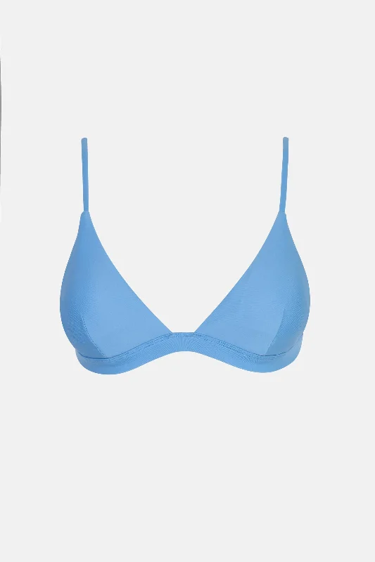 Women's Crochet - Trimmed Swim Tops in White for a Boho - Inspired Beach OutfitClassic Bralette Top Blue Women's Crochet - Trimmed Swim Tops in White for a Boho - Inspired Beach OutfitClassic Bralette Top Blue
