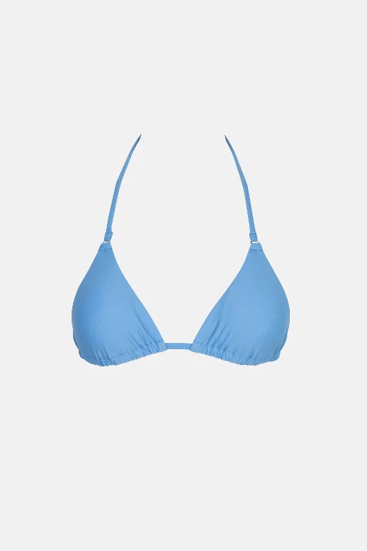 Women's Seersucker - Textured Swim Tops in Light Blue for a Preppy Beach AestheticClassic Slide Tri Top Blue Women's Seersucker - Textured Swim Tops in Light Blue for a Preppy Beach AestheticClassic Slide Tri Top Blue