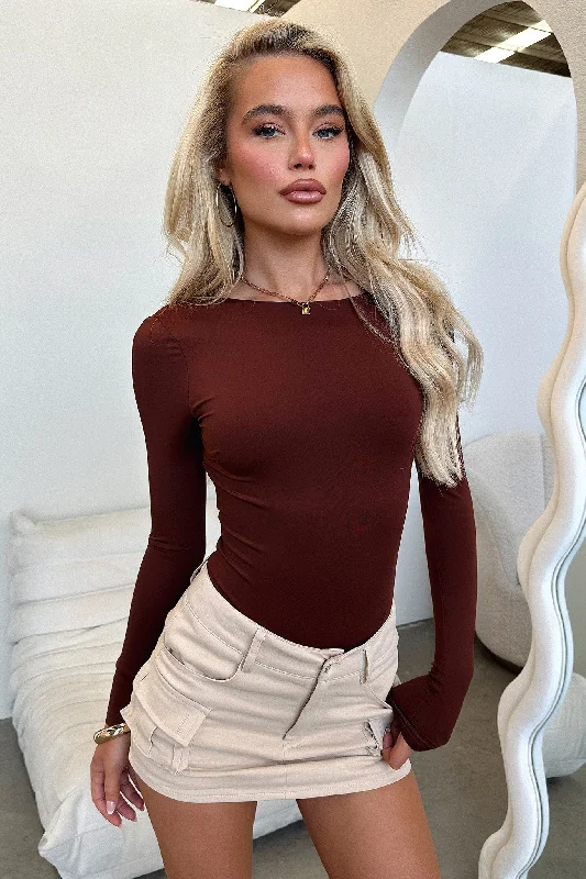 Thermal Bodysuits for Extra Warmth in WinterEve Bodysuit - Brown