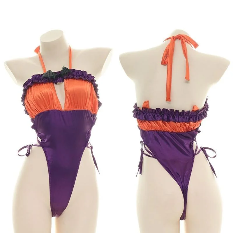 Neon Bodysuits to Stand Out at PartiesHalloween Ruffled Bodysuit