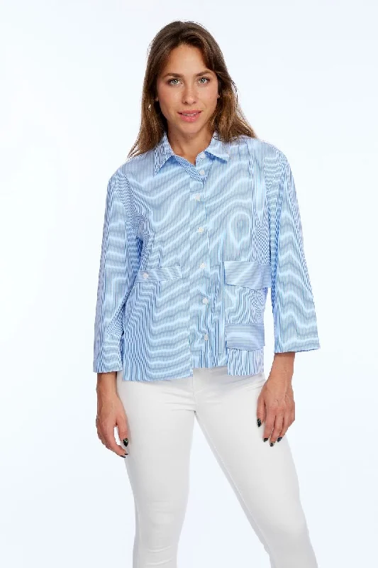 Striped cotton - blend cover ups for a classic and casual beachwearLior Top Harriet # 1 Striped cotton - blend cover ups for a classic and casual beachwearLior Top Harriet # 1