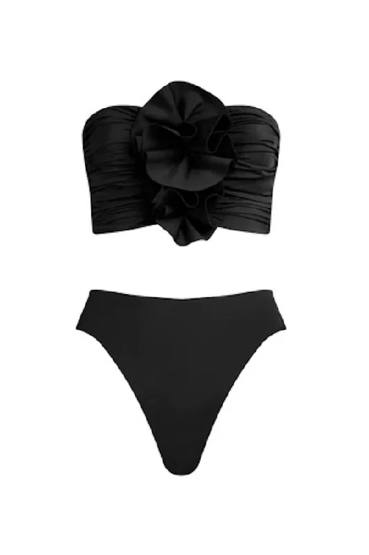 Crop Bodysuits to Pair with High - Waisted BottomsMelao Black