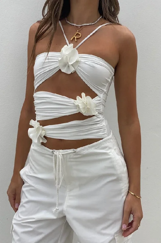 Cut - Out Bodysuits for a Trendy and Fashion - Forward StyleTrinitaria Off White