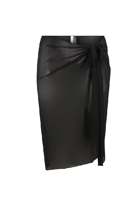Quick - dry polyester cover ups for water sports enthusiastsMesh Tie Long Skirt Black Bottom Quick - dry polyester cover ups for water sports enthusiastsMesh Tie Long Skirt Black Bottom