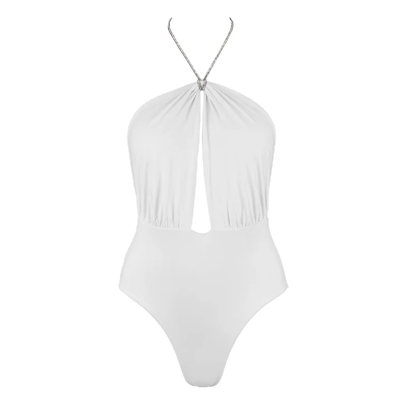 Plus Size Women's Wrap - Style One - Pieces in Burgundy with Belt for a Figure - Flattering OptionMOOREA SPARKLE Swimsuit - WHITE - LIMITED EDITION Plus Size Women's Wrap - Style One - Pieces in Burgundy with Belt for a Figure - Flattering OptionMOOREA SPARKLE Swimsuit - WHITE - LIMITED EDITION