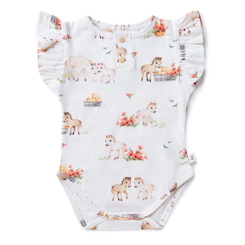 Maternity Bodysuits for Expecting Mothers' ComfortOrganic Bodysuit, Pony Pals