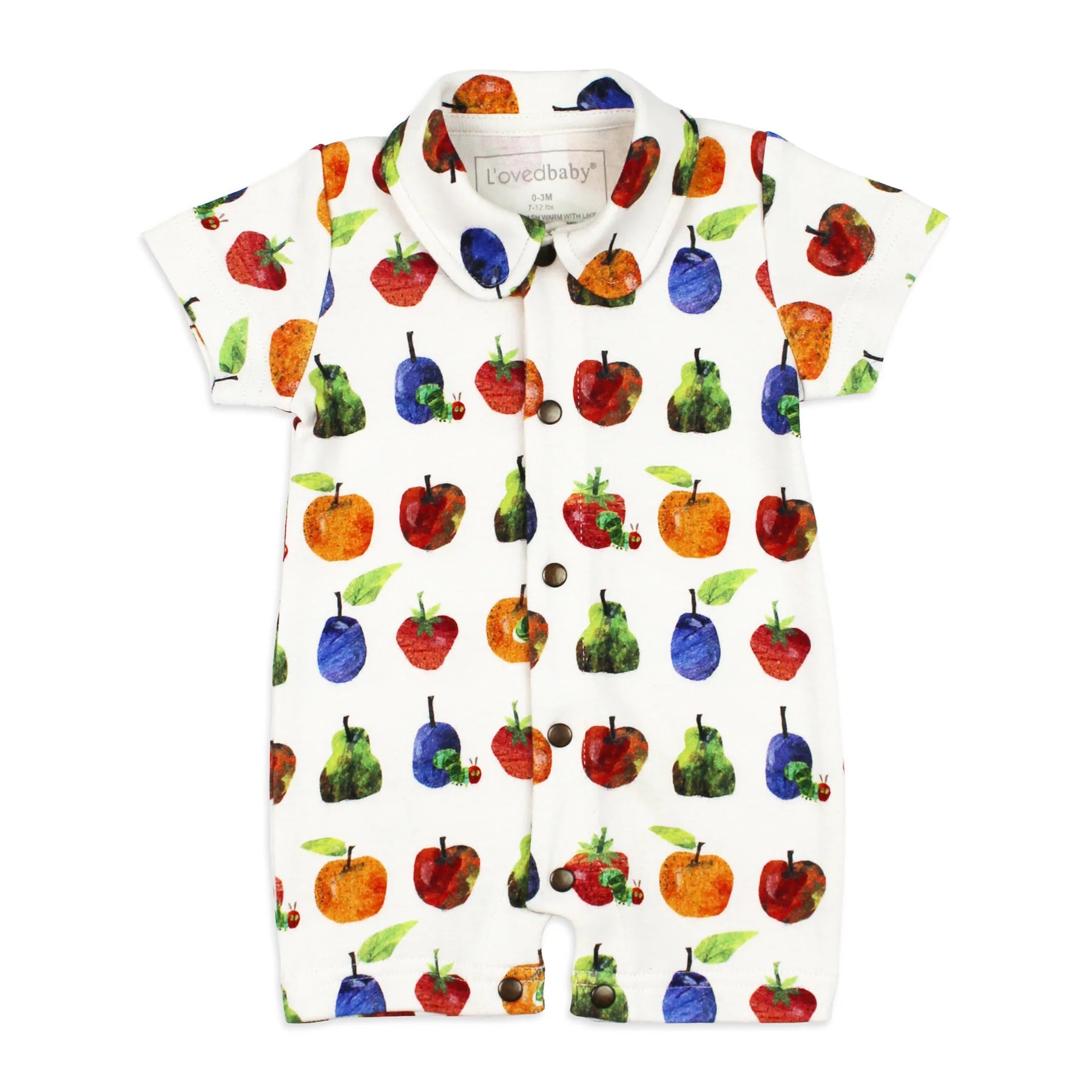 High - Neck Bodysuits for a Modest and Sophisticated LookOrganic Short Sleeved Romper, Fruit High - Neck Bodysuits for a Modest and Sophisticated LookOrganic Short Sleeved Romper, Fruit
