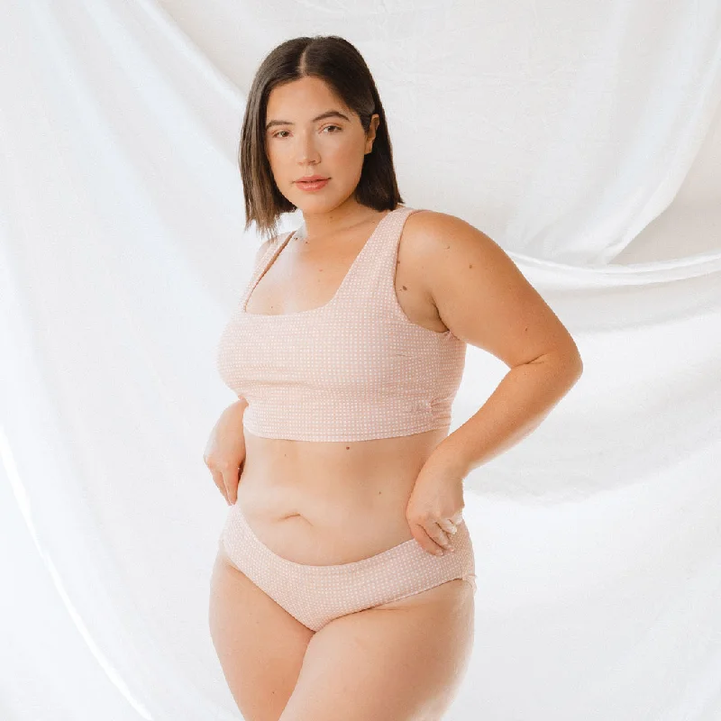 Women's Long - Sleeve Rash Guard Swim Tops in Black for Sun Protection and SurfingPink Checkers Olivia Swim Crop Women's Long - Sleeve Rash Guard Swim Tops in Black for Sun Protection and SurfingPink Checkers Olivia Swim Crop