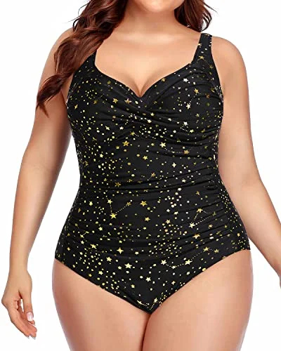 Women's Metallic One - Pieces in Silver for a Shiny and Eye - Catching Night OutfitPlus Size Tummy Control One Piece Swimsuits Twist Front Ruched Swimwear for Women Women's Metallic One - Pieces in Silver for a Shiny and Eye - Catching Night OutfitPlus Size Tummy Control One Piece Swimsuits Twist Front Ruched Swimwear for Women