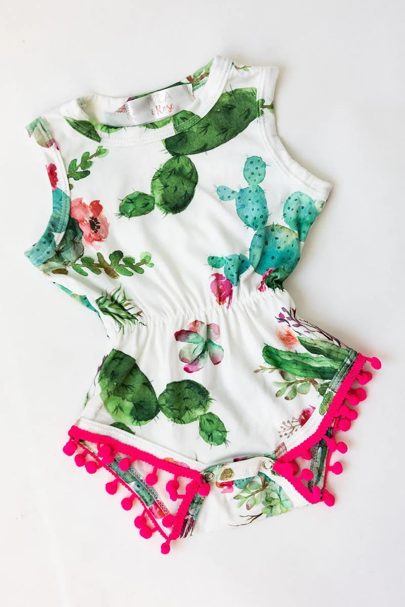 Neon Bodysuits to Stand Out at PartiesPom Pom Romper, Cute Cactus