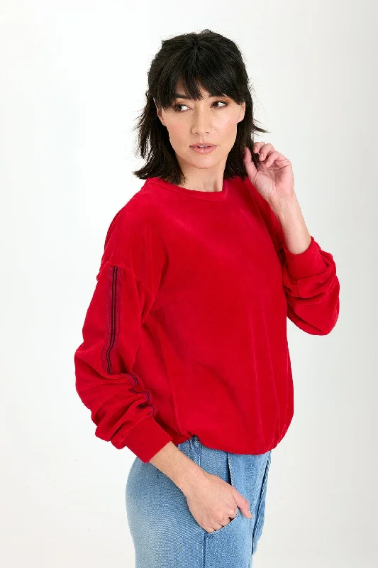 Women's Long - Sleeve Turtleneck One - Pieces in Navy for a Sophisticated Winter EnsembleRugby Stripe Dottie Sweatshirt Women's Long - Sleeve Turtleneck One - Pieces in Navy for a Sophisticated Winter EnsembleRugby Stripe Dottie Sweatshirt