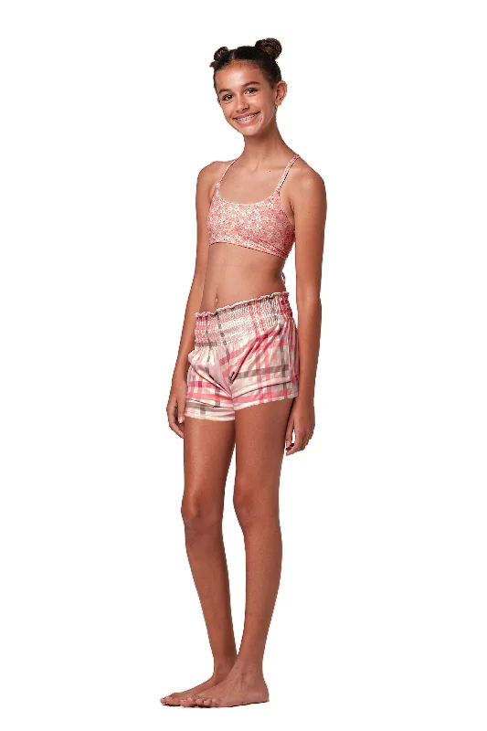 Button - down cover ups for a versatile and easy - to - wear optionShort Circuit - Gingham Cream Button - down cover ups for a versatile and easy - to - wear optionShort Circuit - Gingham Cream
