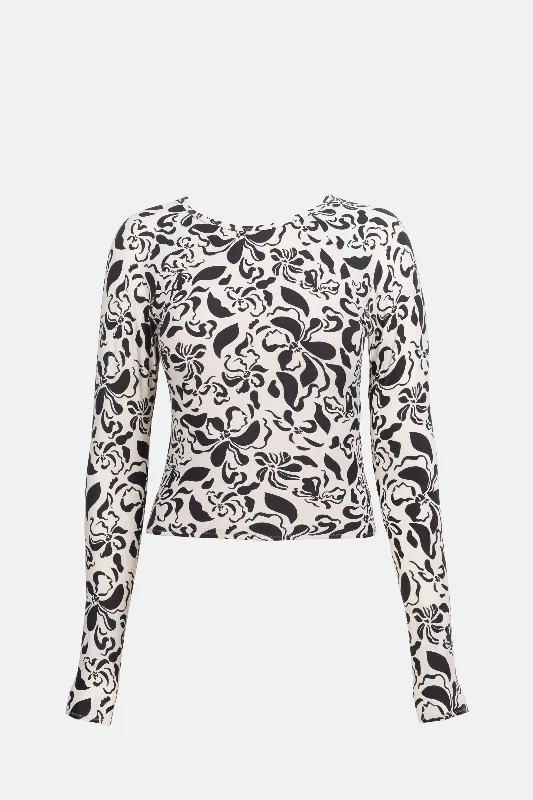 Plus Size Women's One - Shoulder Swim Tops in Pink with Ruching for a Figure - Flattering DesignSundance Floral Long Sleeve Surf Top Natural Plus Size Women's One - Shoulder Swim Tops in Pink with Ruching for a Figure - Flattering DesignSundance Floral Long Sleeve Surf Top Natural