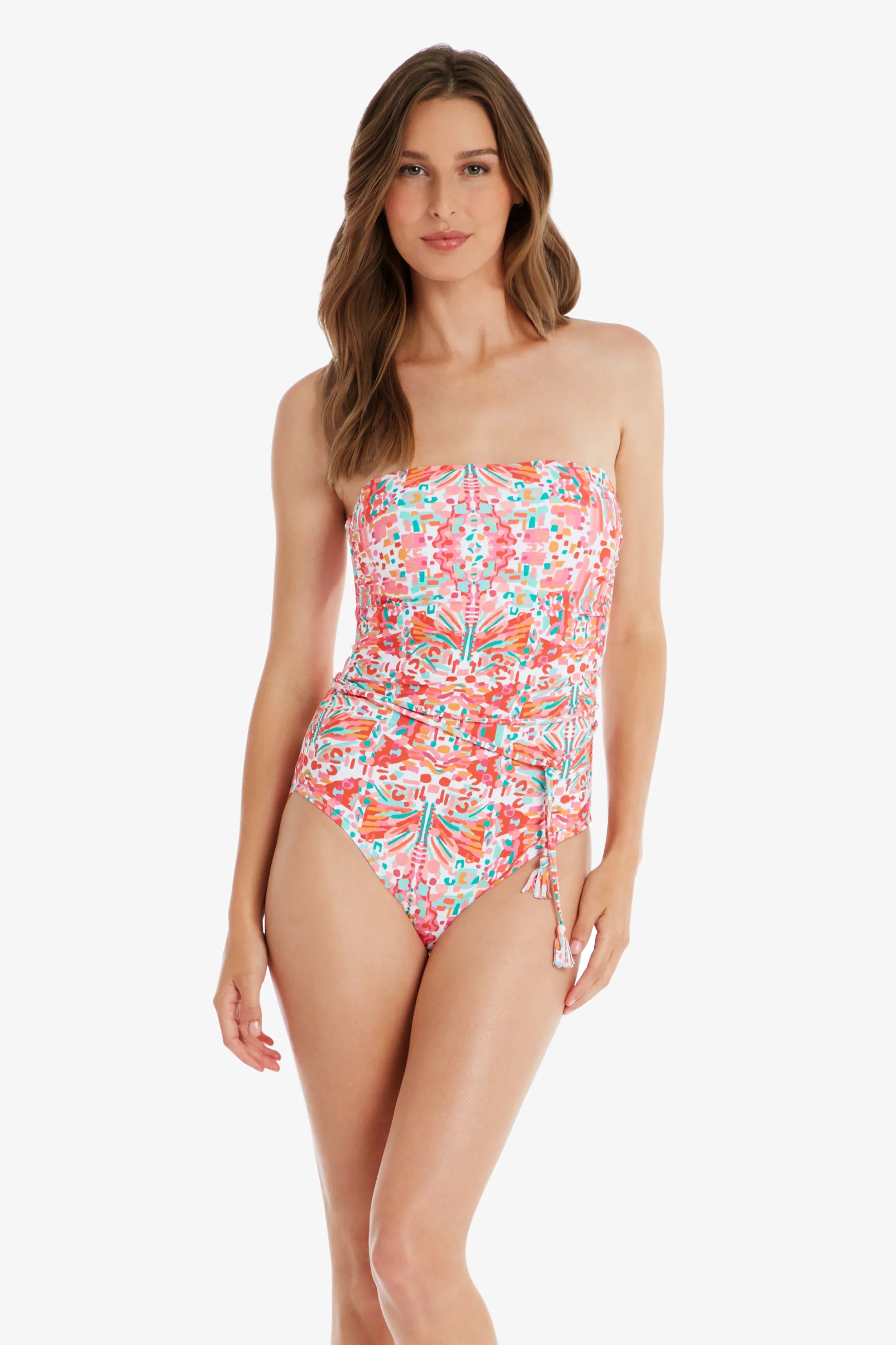 Women's Sleeveless Backless One - Pieces in Black with Cut - Out Details for a Sexy Beach LookTassel Belt Bandeau One-Piece | Jungle De Rio Women's Sleeveless Backless One - Pieces in Black with Cut - Out Details for a Sexy Beach LookTassel Belt Bandeau One-Piece | Jungle De Rio
