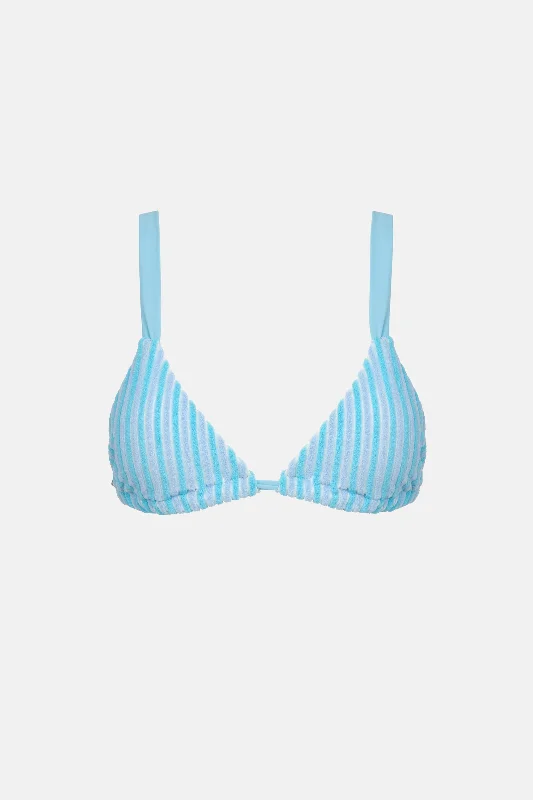 Women's Color - Blocked Swim Tops in Orange and Pink for a Vibrant Summer LookTerry Sands Stripe Soft Strap Slide Tri Top Blue