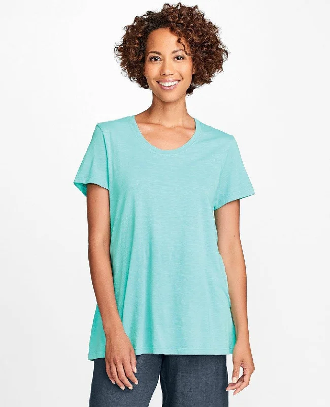 Round - neck cover ups for a classic and simple lookTunic Long T-Shirt A Line Cotton Elastane Round - neck cover ups for a classic and simple lookTunic Long T-Shirt A Line Cotton Elastane