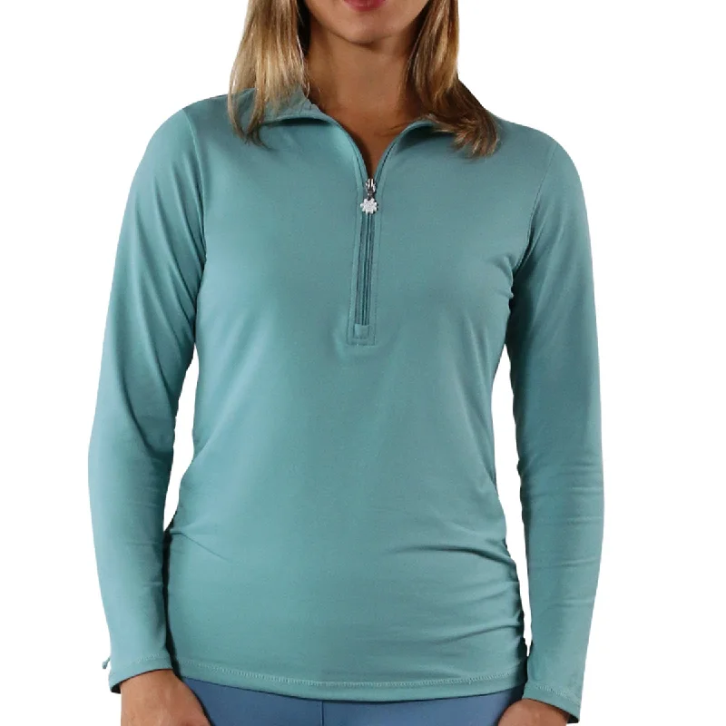 Women's Mesh - Inserted Swim Tops in Black for a Sexy and Modern Beach EnsembleWomen's Long Sleeve Half Zip Ruched Sun Shirt Women's Mesh - Inserted Swim Tops in Black for a Sexy and Modern Beach EnsembleWomen's Long Sleeve Half Zip Ruched Sun Shirt