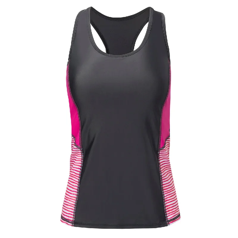 Charcoal/Pink Wavy Stripe