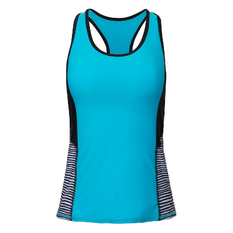 Aqua/Black Wavy Stripe