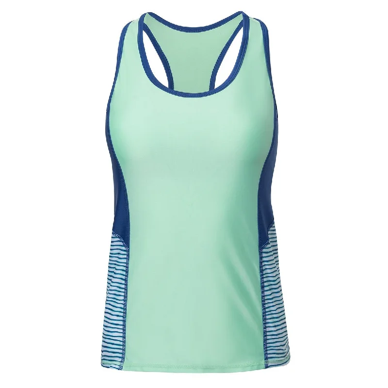 Seafoam/Navy Wavy Stripe