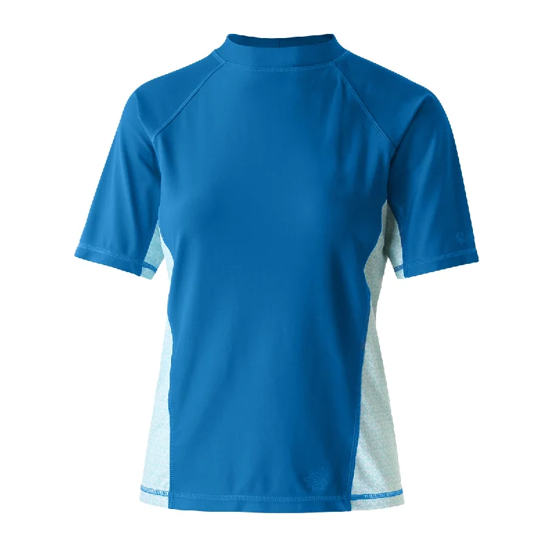 Women's Seersucker - Textured Swim Tops in Light Blue for a Preppy Beach AestheticWomen's Short Sleeve Active Sun & Swim Shirt | FINAL SALE Women's Seersucker - Textured Swim Tops in Light Blue for a Preppy Beach AestheticWomen's Short Sleeve Active Sun & Swim Shirt | FINAL SALE