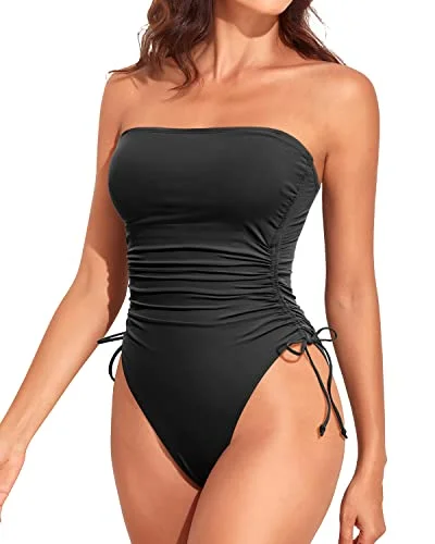 Plus Size Women's Ruffled Hem One - Pieces in Pink for a Feminine and Flirty Summer OutfitWomens Strapless One Piece Swimsuit Tummy Control Tie Side High Cut Swimwear Plus Size Women's Ruffled Hem One - Pieces in Pink for a Feminine and Flirty Summer OutfitWomens Strapless One Piece Swimsuit Tummy Control Tie Side High Cut Swimwear